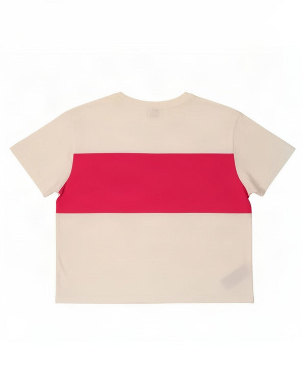 Maglietta corta da donna con grafica Fila, taglia UK 14, grande, cotone color block bianco