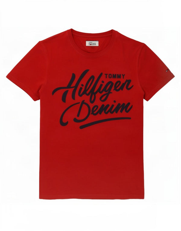 Tommy Hilfiger Camiseta gráfica para hombre Top Small Red Cotton