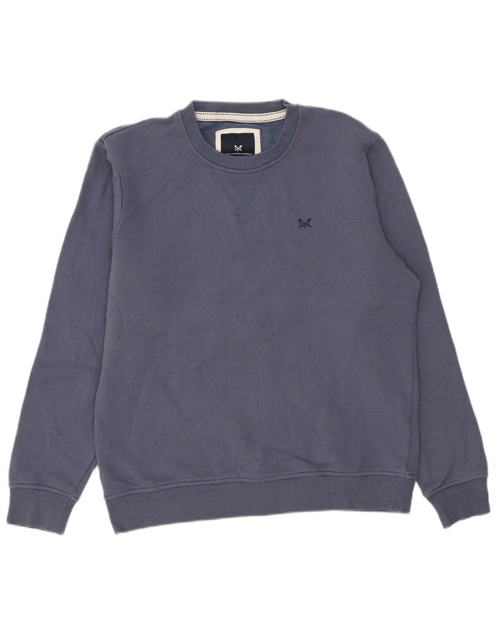 Crew Clothing Hanorac bărbătesc Pulover Medium Blue Bumbac