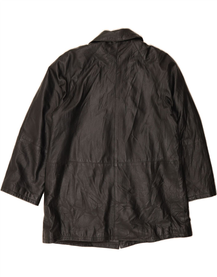 CONBIPEL Womens Leather Coat IT 48 XL Black Leather Vintage Conbipel and Second-Hand Conbipel from Messina Hembry 