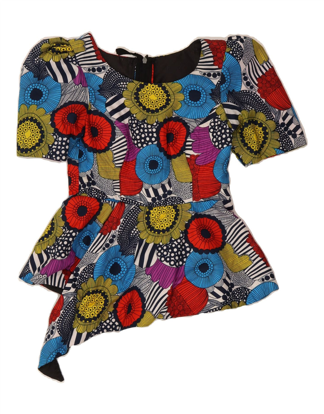 VINTAGE Womens Abstract Pattern Blouse Top UK 6 XS Multicoloured Vintage Vintage and Second-Hand Vintage from Messina Hembry 