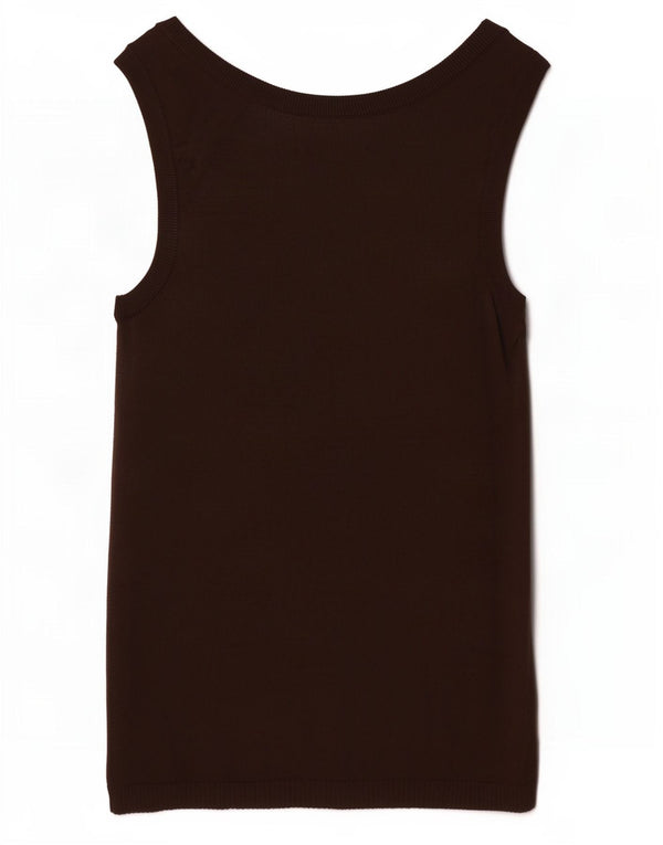 Zara Damen Weste Top UK 8 Small Braune Viskose