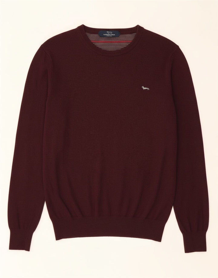 Harmont & Blaine Herre Boat Neck Jumper Sweater Lille rødbrun uld