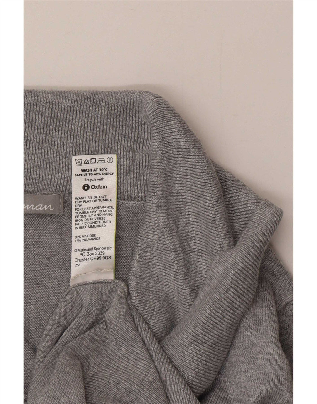 Marks & Spencer Womens Roll Neck Jumper Sweater UK 12 Medium Grey Viscose