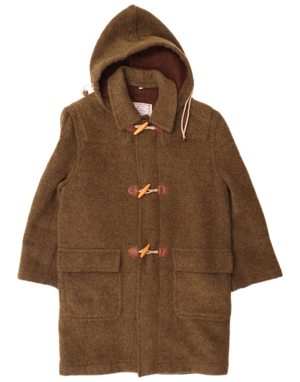 Ciao Womens Hooded Oversized Duffle Coat IT 44 Medium Khaki Wool