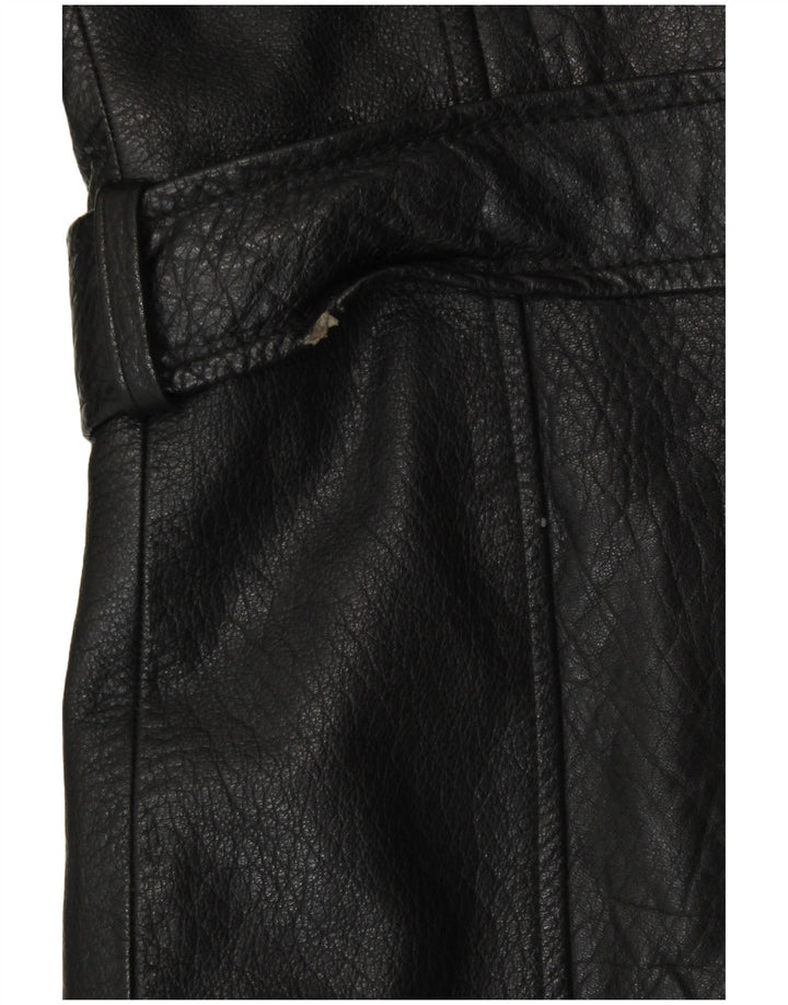 Carnaby Street Mens Double Breasted Leather Jacket UK 38 Medium Black