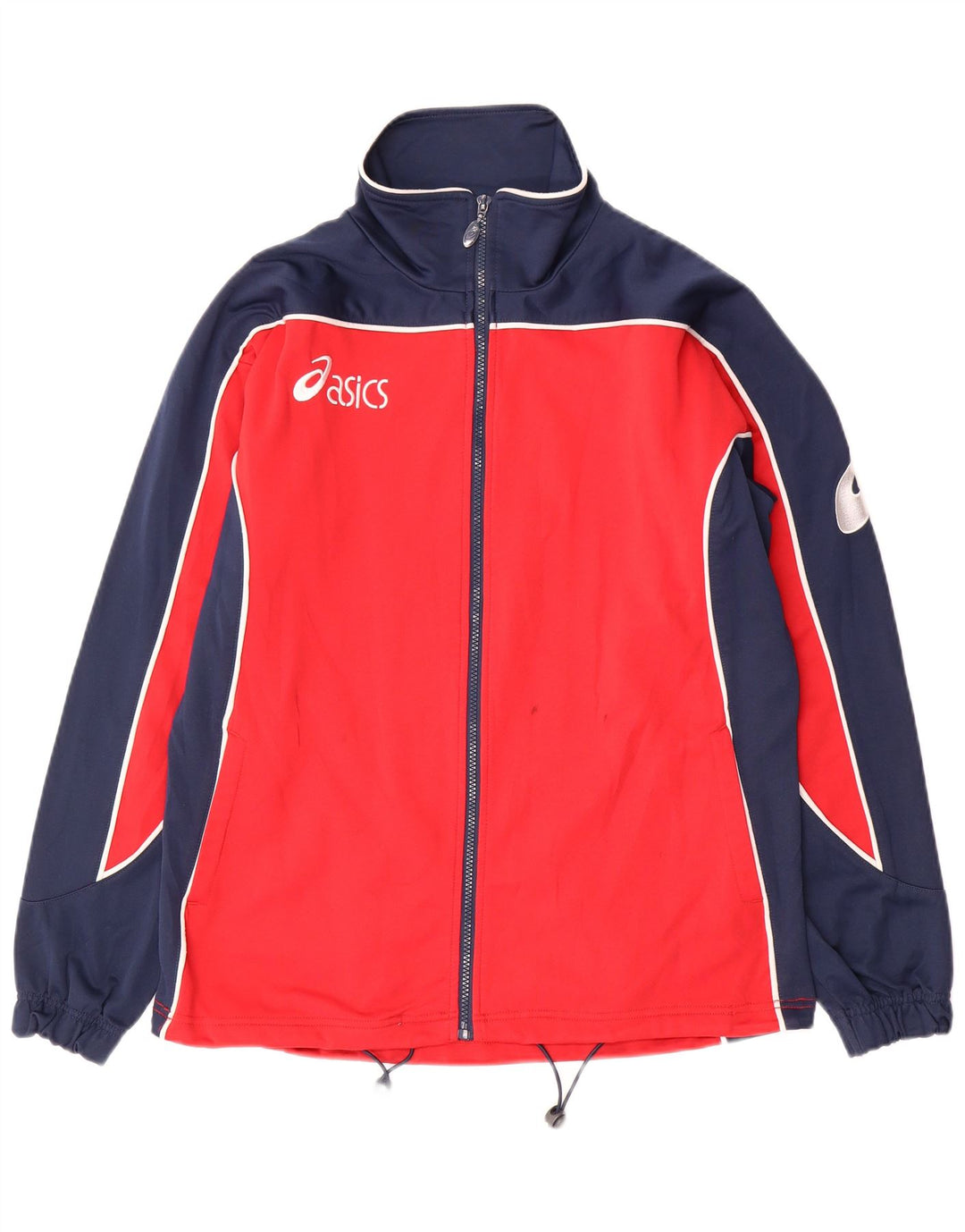 ASICS Chaqueta de chándal con gráfico para hombre, talla pequeña, color rojo