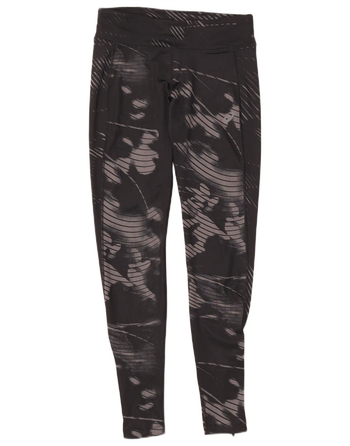 Asics Womens Leggings UK 12 Medium  Black Camouflage Polyester
