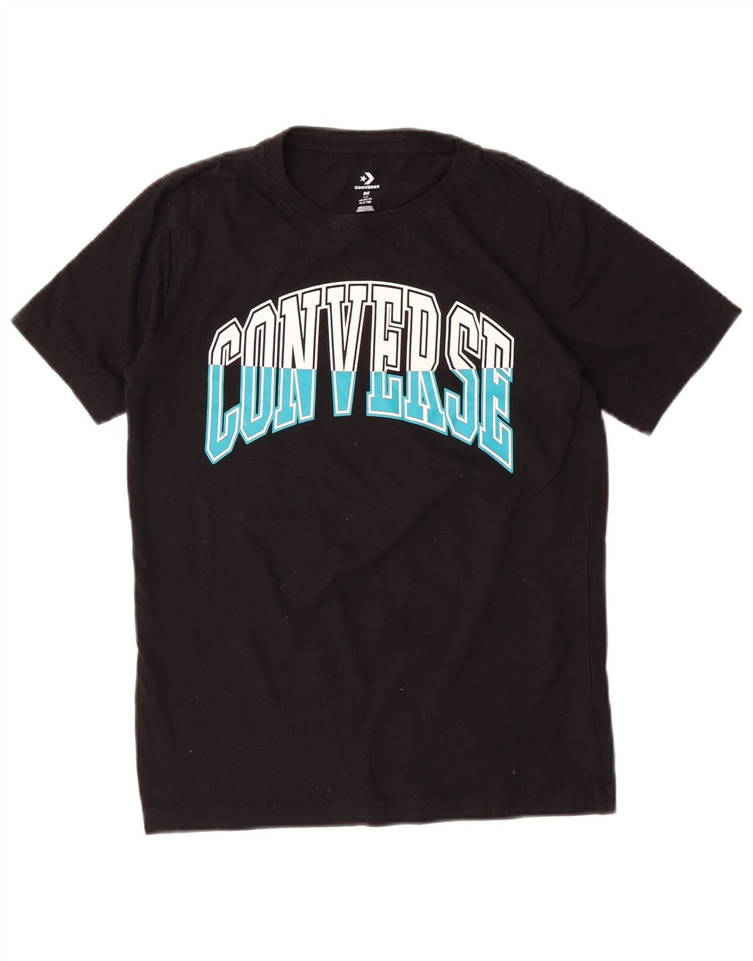 CONVERSE Boys Graphic T-Shirt Top 10-11 Years Medium Black Cotton