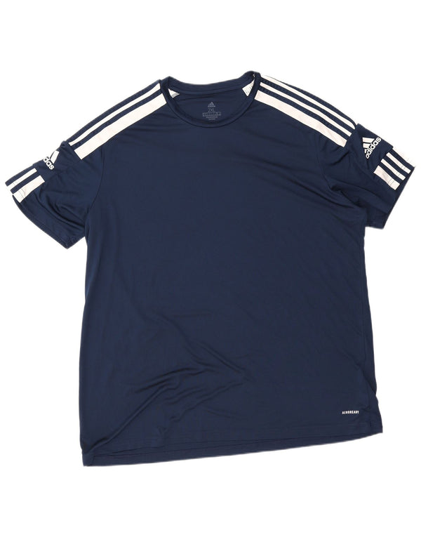 Adidas Мужская футболка Aeroready Top 2XL Темно-синий полиэстер с цветными блоками