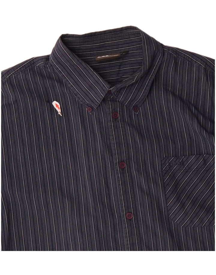 Lee Mens Shirt 2XL Navy Blue Striped Cotton