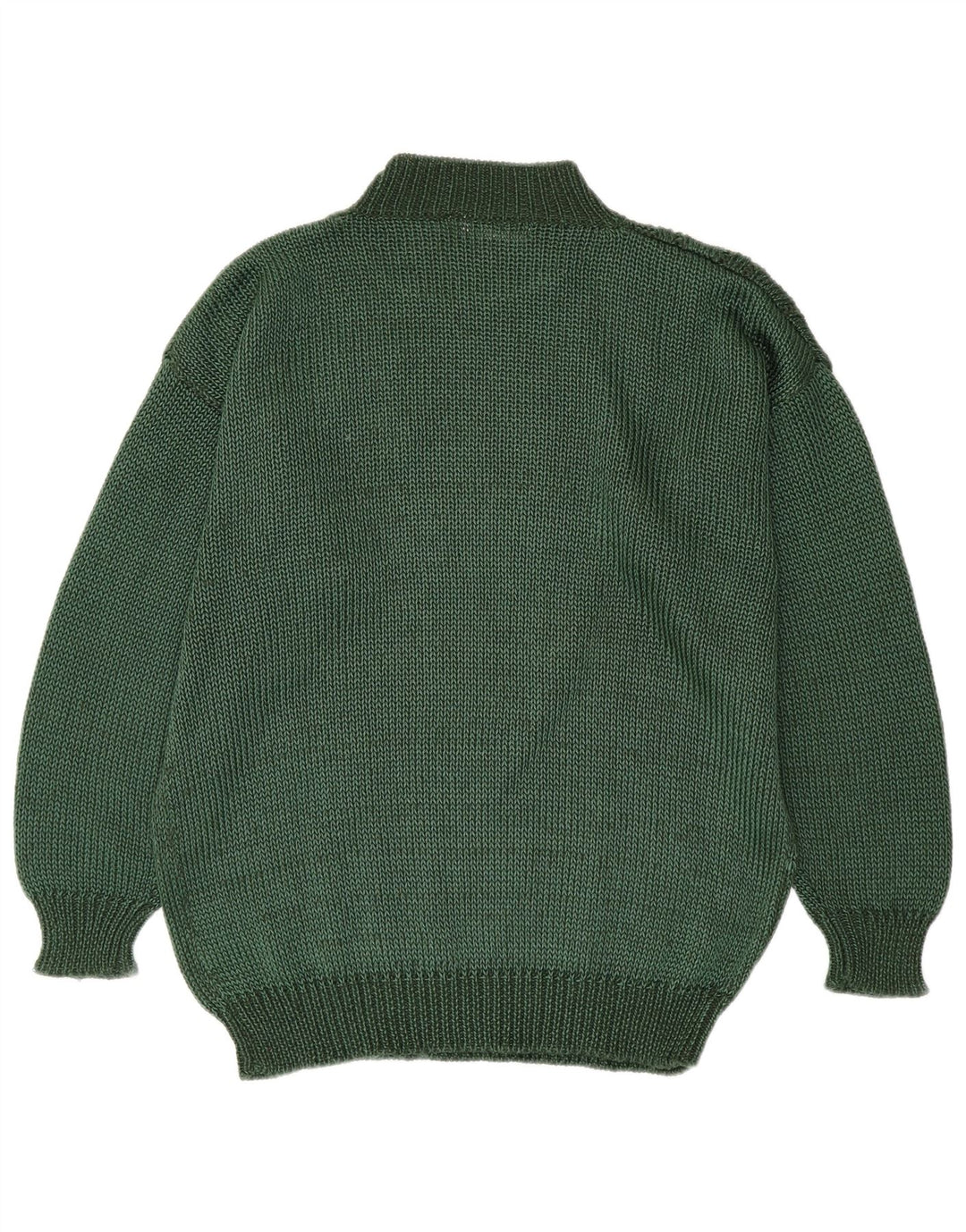 Toplike Mens Turtle Neck Jumper Sweater Size 40 Medium Green Argyle/Diamond
