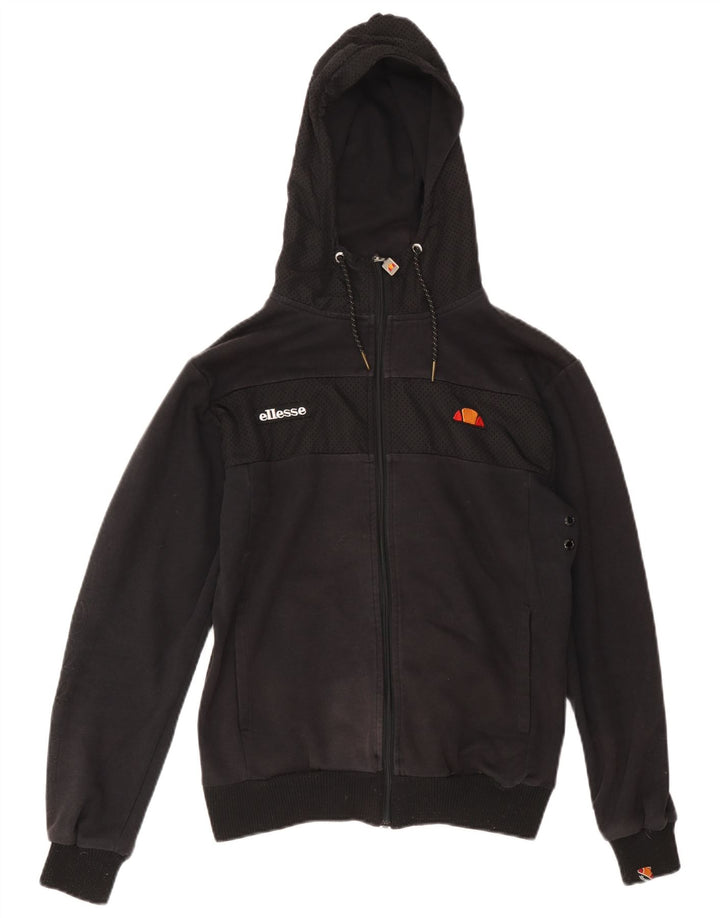Ellesse Mens Zip Hoodie Sweater Medium Black Cotton
