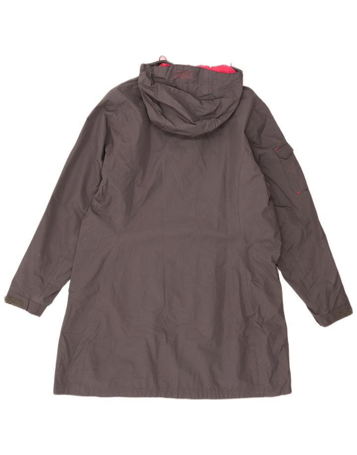 Helly Hansen Regnfrakke med hætte til kvinder UK 18 XL Grå Polyester