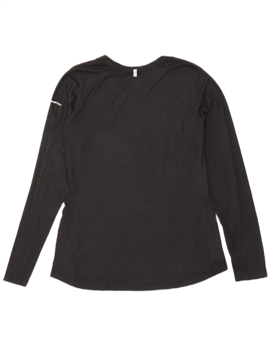 Nike Womens Dri Fit Top Long Sleeve UK 16 Large Black Polyester