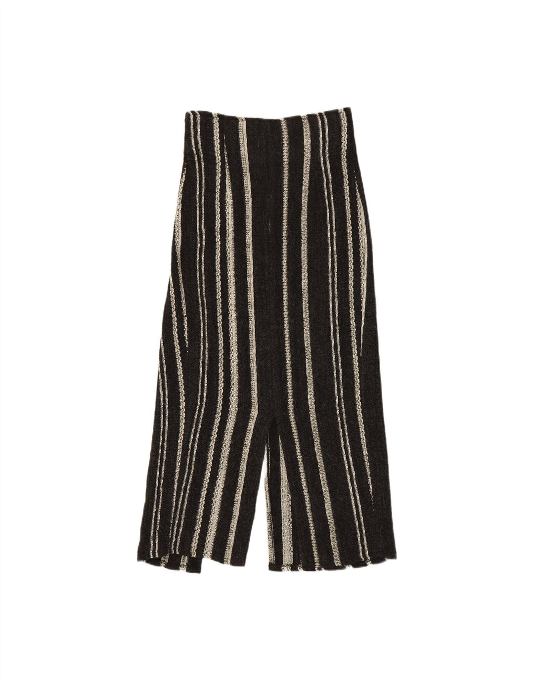 PLEASE Womens Maxi Skirt W26 L34 Black Striped Wool Vintage Please and Second-Hand Please from Messina Hembry 