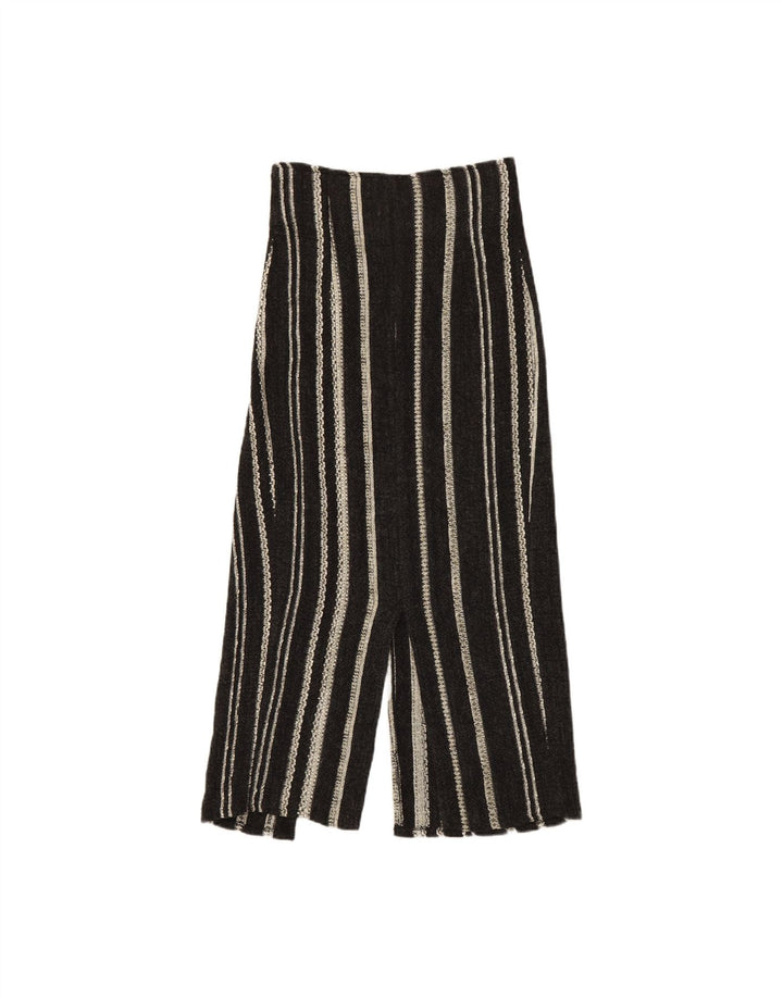 PLEASE Womens Maxi Skirt W26 L34 Black Striped Wool Vintage Please and Second-Hand Please from Messina Hembry 
