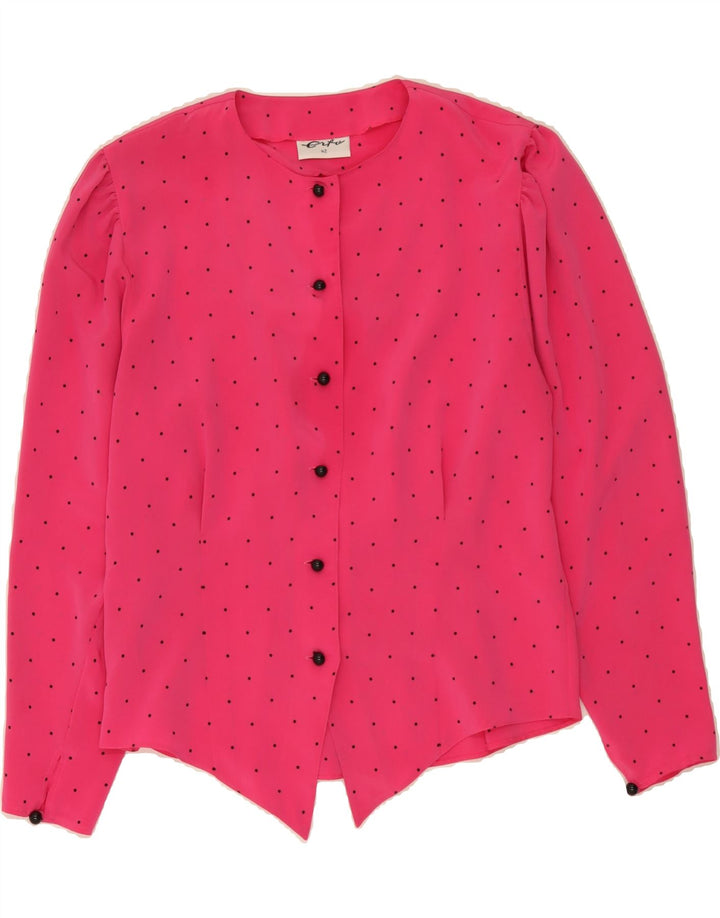 VINTAGE Womens Shirt Blouse IT 42 Medium Pink Spotted Polyester Vintage Vintage and Second-Hand Vintage from Messina Hembry 