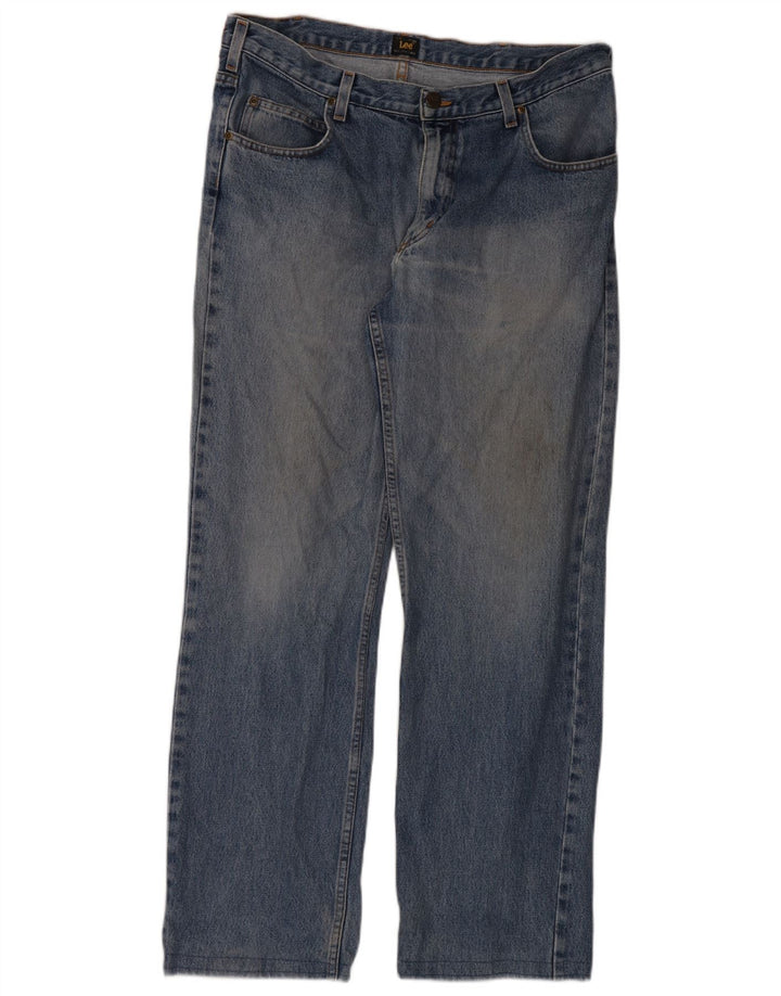 Lee Mens Straight Jeans W36 L34 Blue Cotton