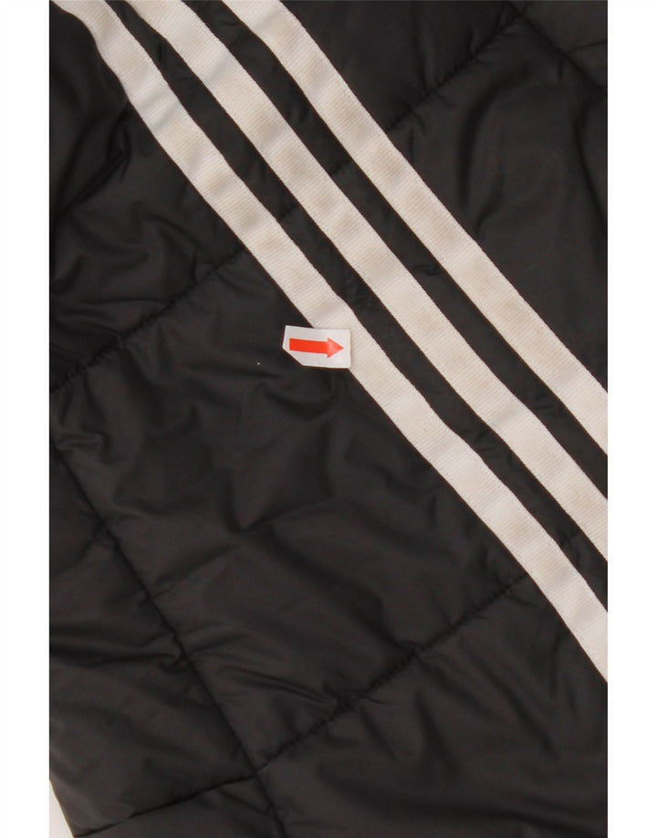 ADIDAS Womens Hooded Padded Jacket UK 8 Small Black Polyester