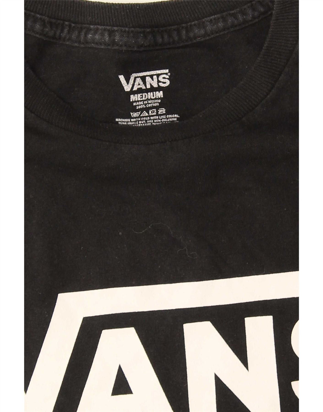 Vans Mens Graphic T-Shirt Top Medium Black Cotton