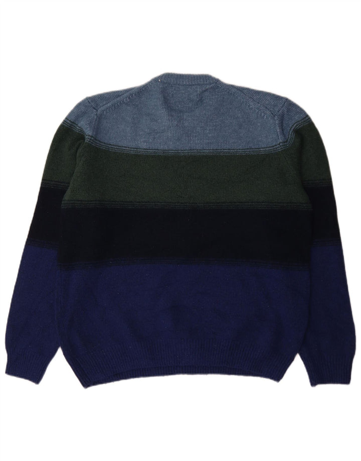 Marks & Spencer Mens Crew Neck Jumper Sweater Large Multicoloured Striped