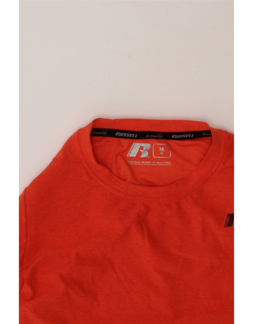 RUSSELL ATHLETIC Boys Dri-Power Top Long Sleeve 7-8 Years Medium Orange Vintage Russell Athletic and Second-Hand Russell Athletic from Messina Hembry 