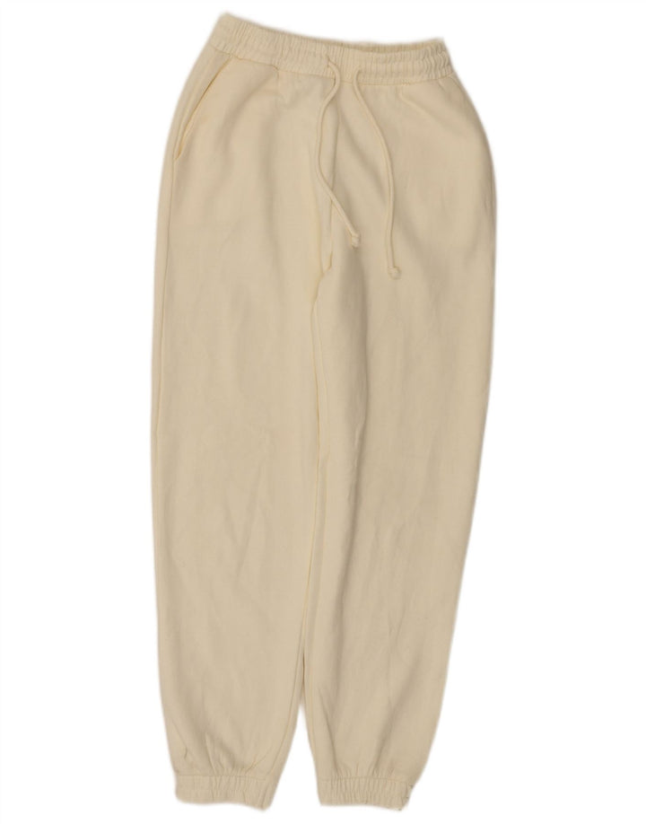 Zara Womens Tracksuit Trousers Joggers UK 8 Small Off White Polyester