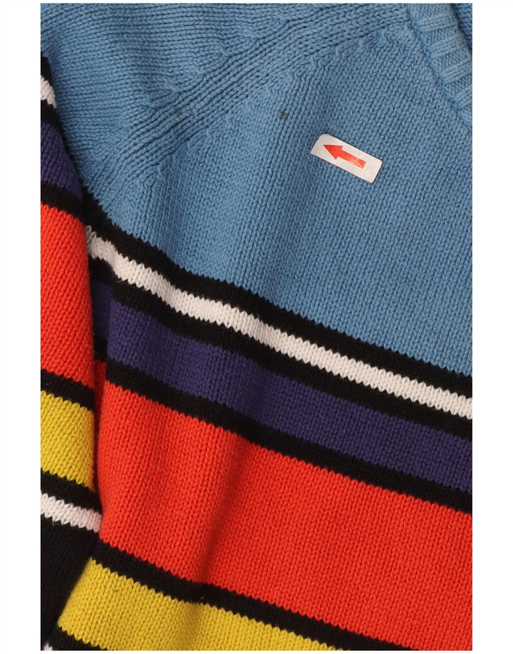 Zara Mens Crew Neck Jumper Sweater Large Multicoloured Striped