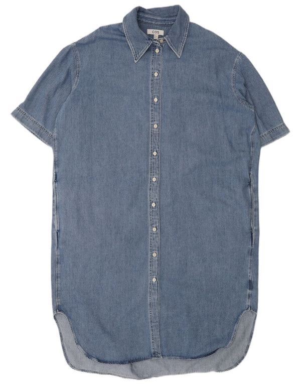 Cos Robe chemise en jean surdimensionnée à manches courtes pour femme EU 44 XL Bleu Coton