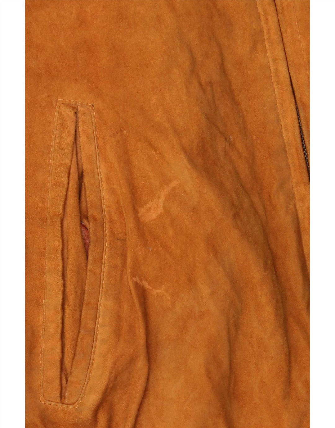 Vintage Mens Suede Bomber Jacket IT 54 2XL Brown Leather