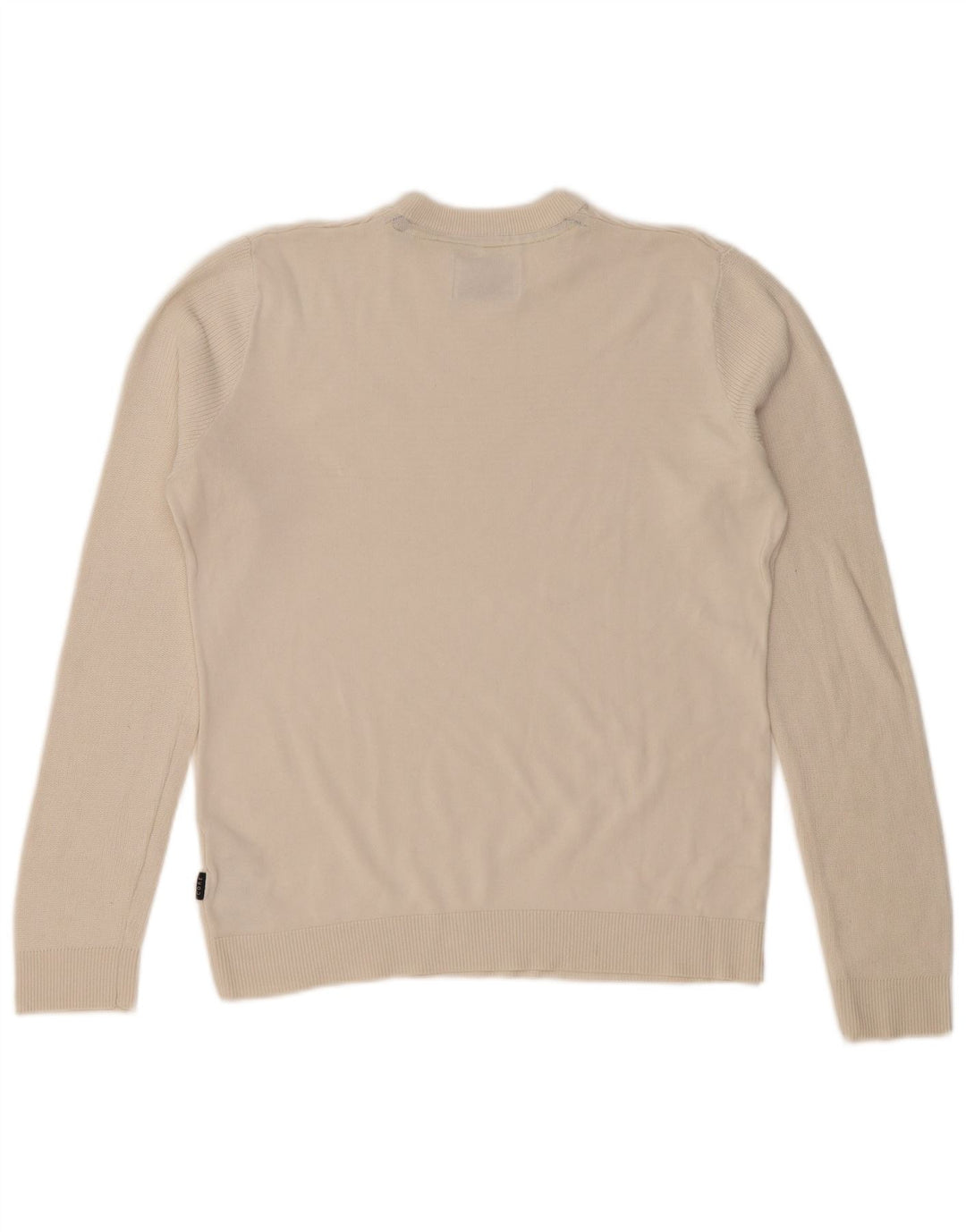 JACK & JONES Mens Core Crew Neck Jumper Sweater Medium Off White Cotton