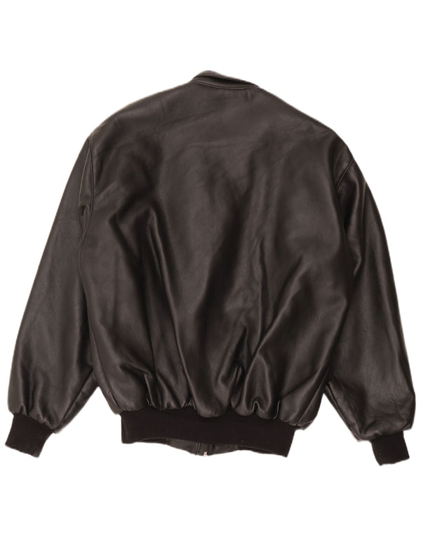 Pervin Chaqueta de cuero para hombre UK 42 XL Negro