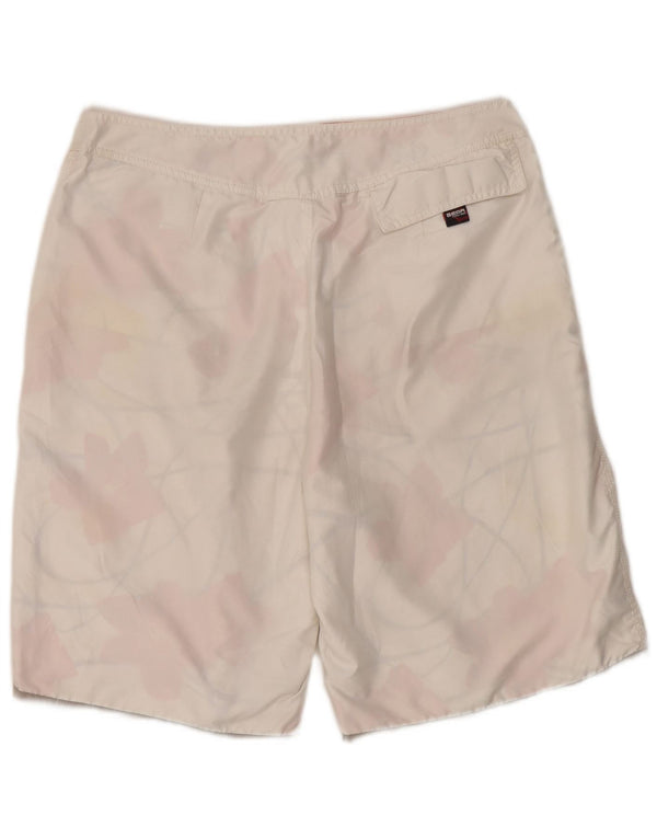 Bear Mens Reversible Swimming Shorts Medium White Polyester