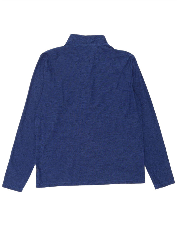 New Balance Mens Zip Neck Pullover Tracksuit Top Large Blue Flecked