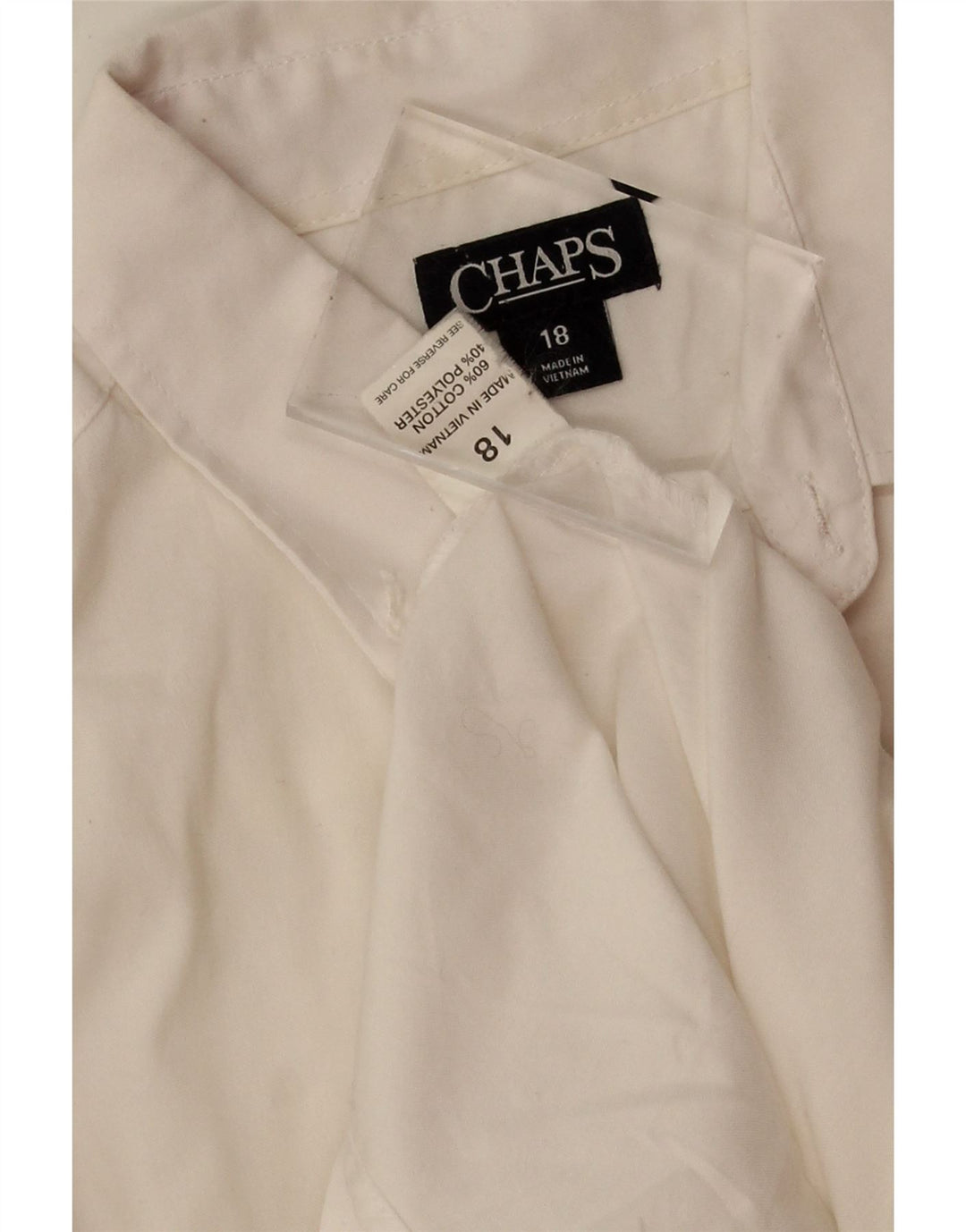 CHAPS Boys Shirt 15-16 Years White Cotton Vintage Chaps and Second-Hand Chaps from Messina Hembry 