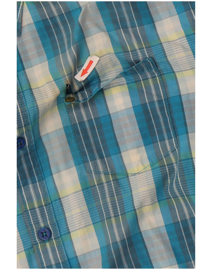Lee Mens Short Sleeve Shirt XL Blue Check Cotton