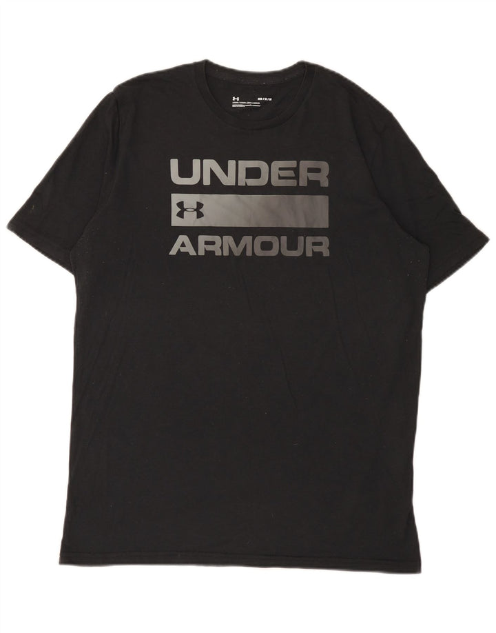 T-shirt grafica da uomo Under Armour Top in cotone nero medio