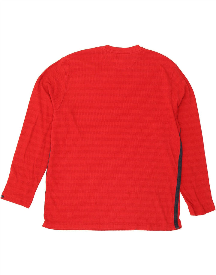 CHAPS Mens Top Long Sleeve XL Red Colourblock Cotton Vintage Chaps and Second-Hand Chaps from Messina Hembry 