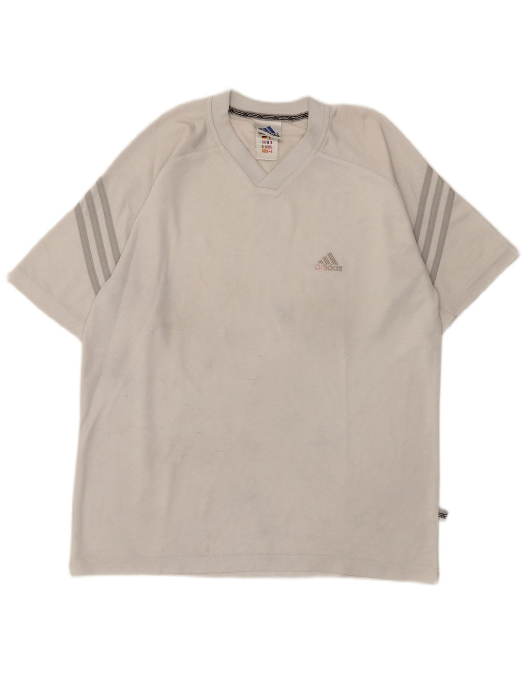 Adidas Mens T-Shirt Top UK 38/40 Medium Grey Polyester