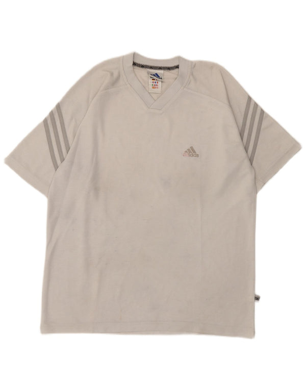 Adidas Mens T-Shirt Top UK 38/40 Medium Grey Polyester