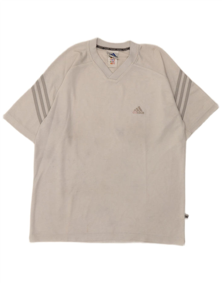 Adidas Mens T-Shirt Top UK 38/40 Medium Grey Polyester