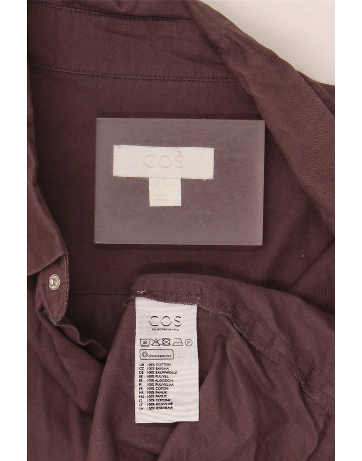 Cos Mens Shirt Size 43 Large Brown Cotton