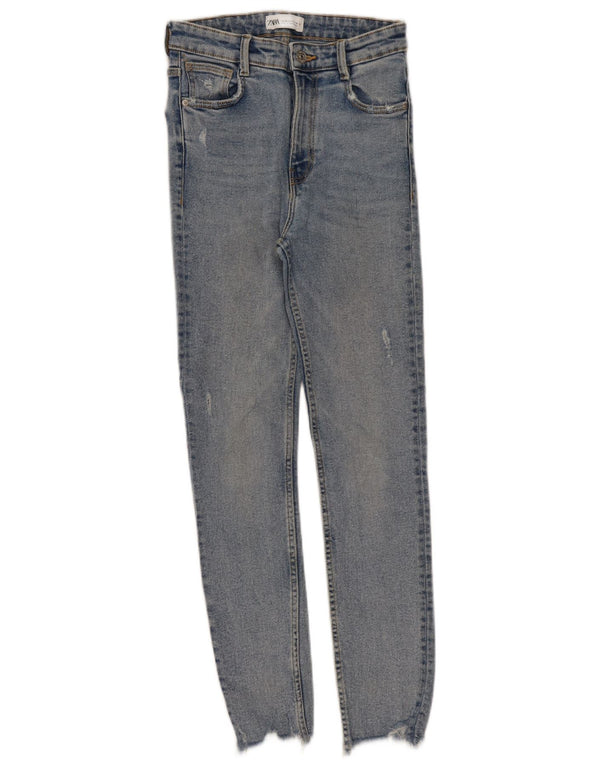 Damskie jeansy obcisłe z wysokim stanem Zara EU 36 XS W26 L27 Niebieskie