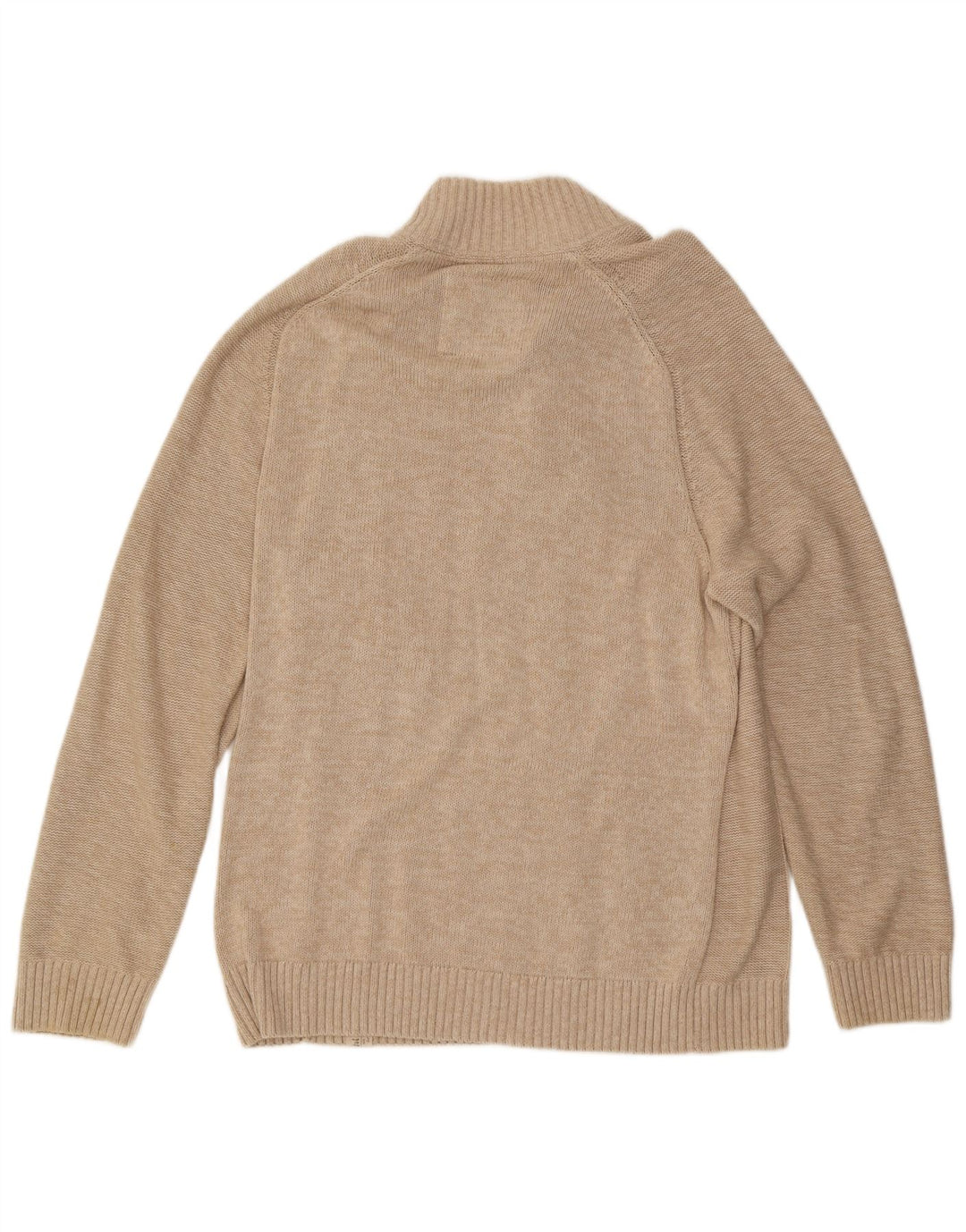 FAT FACE Mens Button Neck Jumper Sweater XL Beige Cotton