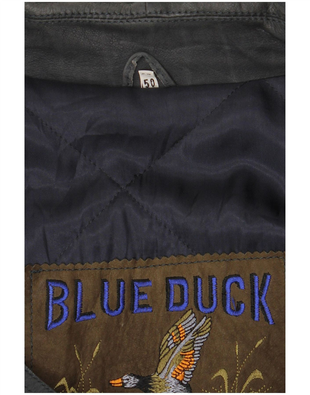 Blue Duck Herren Ledermantel IT 50 Large Marineblau