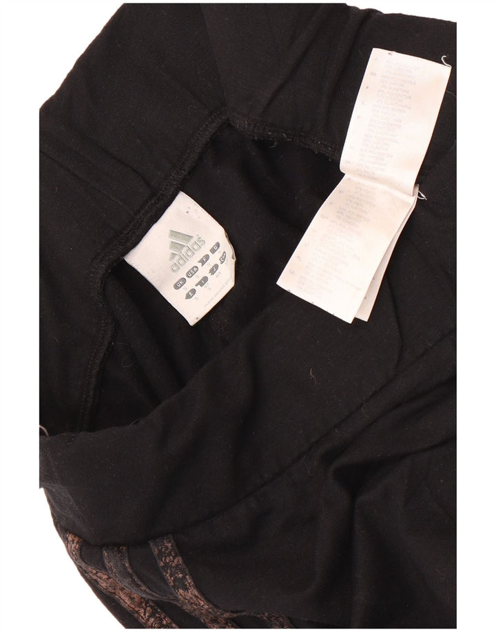Adidas Womens Leggings UK 10 Small  Black Polyester