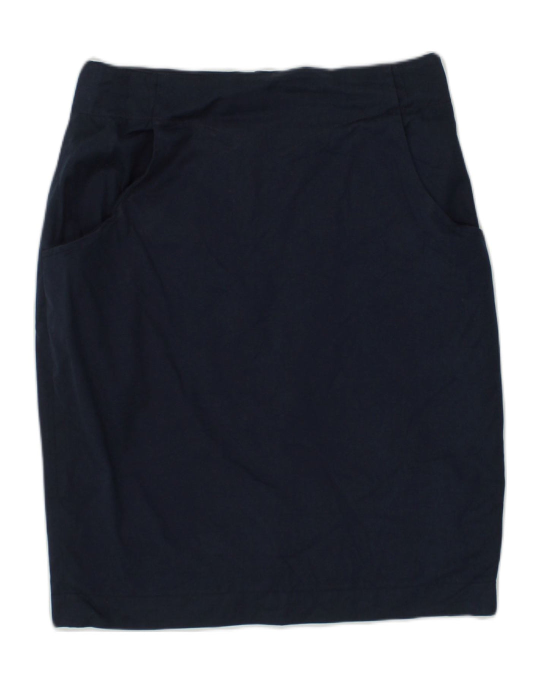 VINTAGE Womens Pencil Skirt IT 44 Medium W28  Navy Blue Cotton | Vintage Vintage | Thrift | Second-Hand Vintage | Used Clothing | Messina Hembry 