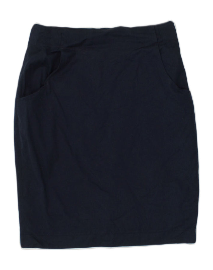 VINTAGE Womens Pencil Skirt IT 44 Medium W28  Navy Blue Cotton | Vintage Vintage | Thrift | Second-Hand Vintage | Used Clothing | Messina Hembry 