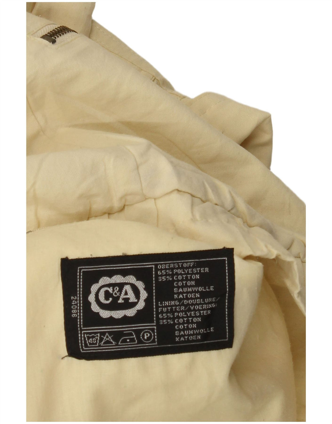 C&A Womens Bomber Jacket UK 18 XL Beige Polyester